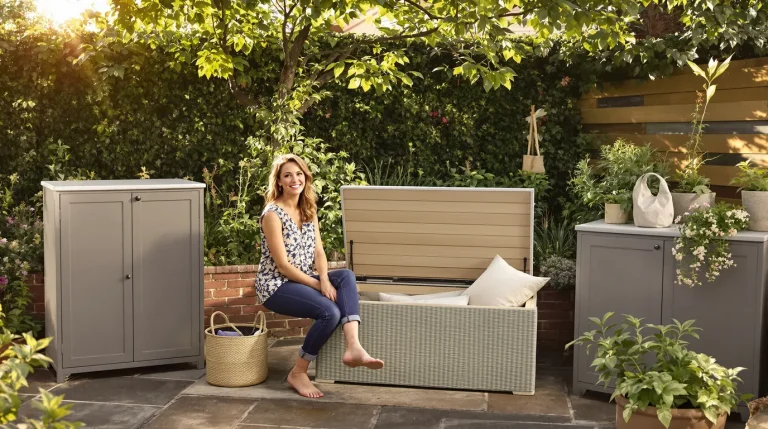 Fini le cabanon de jardin moche : ce rangement extérieur se fond dans le décor en toute discrétion Fini le cabanon de jardin moche : ce rangement extérieur se fond dans le décor en toute discrétion