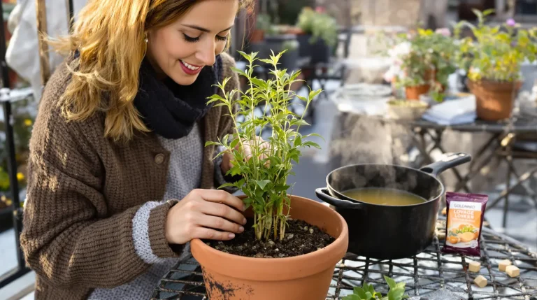 J’ai remplacé les cubes de bouillon par cette plante à mettre en pot à cette période précise J’ai remplacé les cubes de bouillon par cette plante à mettre en pot à cette période précise