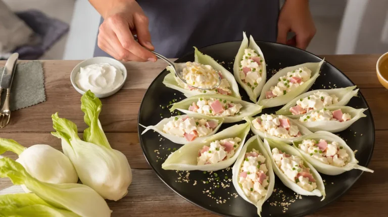 Petites barquettes d’endive au jambon : mon apéritif ultra express prêt en quelques minutes Petites barquettes d’endive au jambon : mon apéritif ultra express prêt en quelques minutes